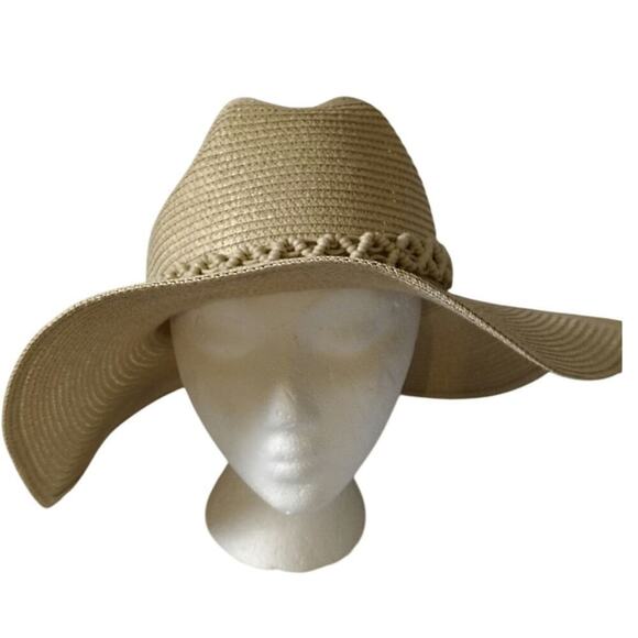 Lulu's Straw Braided Sun Hat Natural OS - Picture 1 of 5